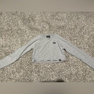 Elite Eleven Gray Long Sleeve Cropped Shirt with Logo - Small